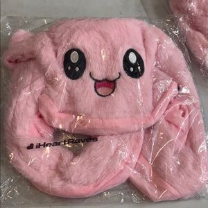 #62 iHeartRaves Pink Plush Stuffed Animal Hat